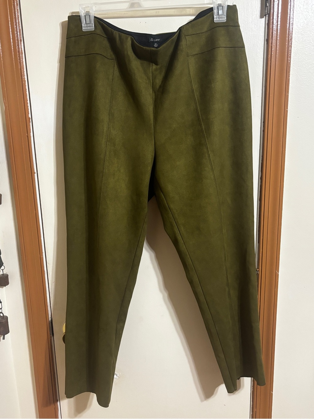 Shinestar Olive Green Faux Suede Pants